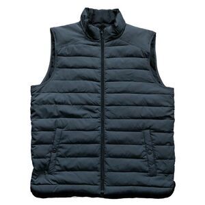 J Crew Womens Top size Medium Gray Zip Up Down Filled Sleeveless Vest w/ Pockets